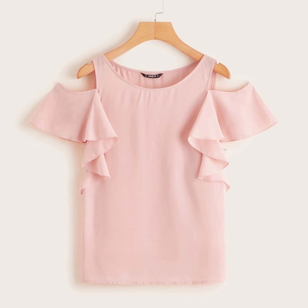 

Cold Shoulder Butterfly Sleeve Top