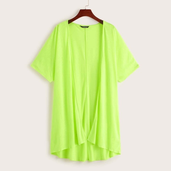 

Neon Green Open Front Kimono, Green bright