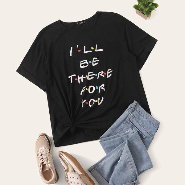 

Plus Slogan Print Top