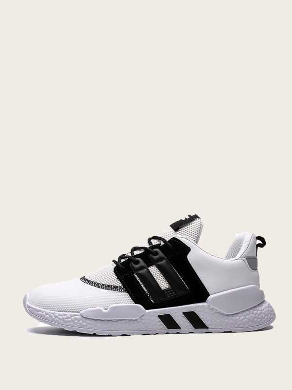 

Men Two Tone Lace-up Front Sneakers, Multicolor