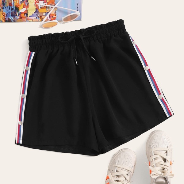 

Drawstring Waist Side Stripe Shorts