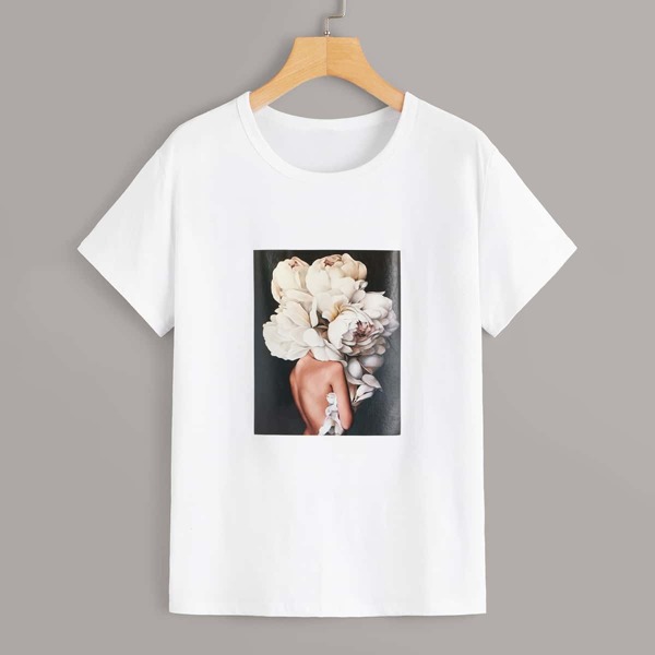 

Figure & Floral Print Tee