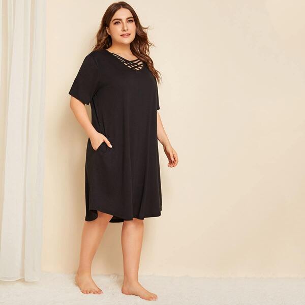 

Plus Lattice Night Dress