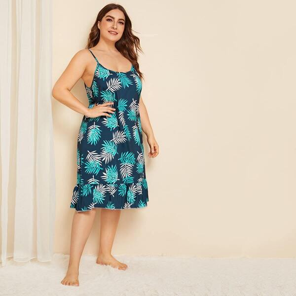 

Plus Tropical Spaghetti Strap Night Dress