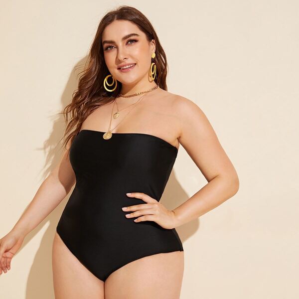 

Plus Solid One Piece Swimwear