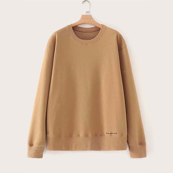 

Drop Shoulder Pullover Sweatshirt, Camel
