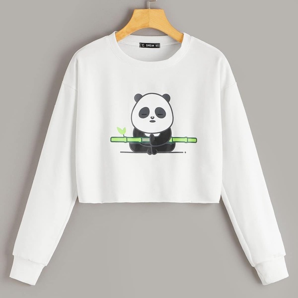 

Panda Print Pullover