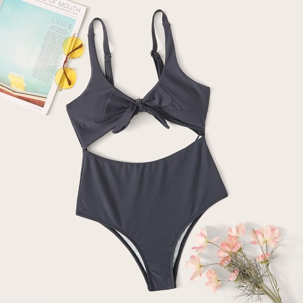 Tie Front Cutout Monokini