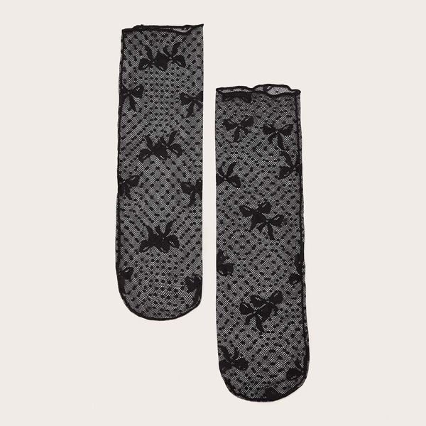 

Toddler Girls Sheer Mesh Socks 1pair, Black