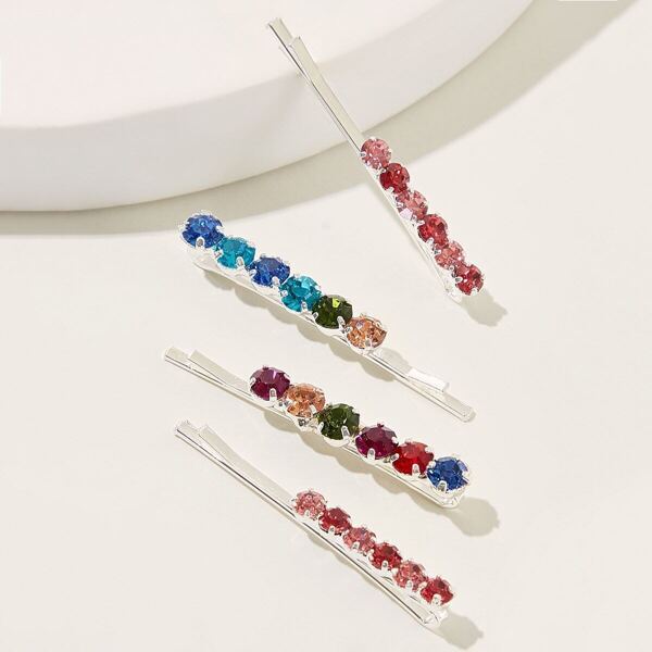 

Gemstone Design Hairpin 4pcs