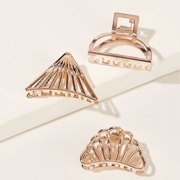 

Hollow Out Hair Claw 3pcs, Gold