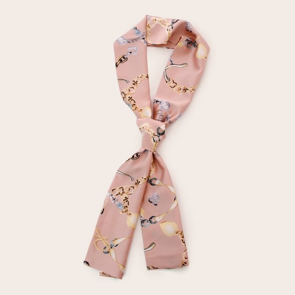 

Chain Pattern Belted Scarf, Multicolor