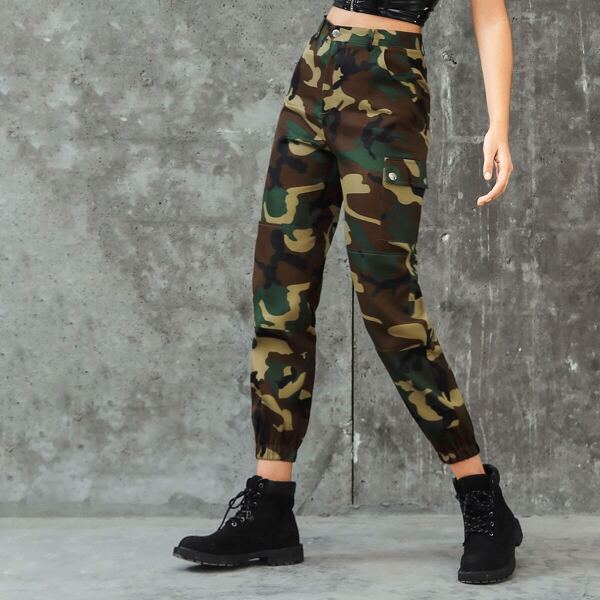 

Camo Print Pocket Detail Cargo Pants