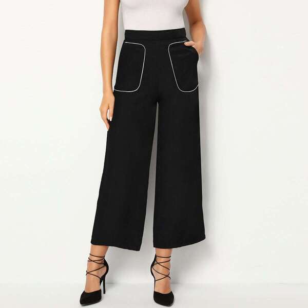 

Dual Pocket Wide Leg Pants