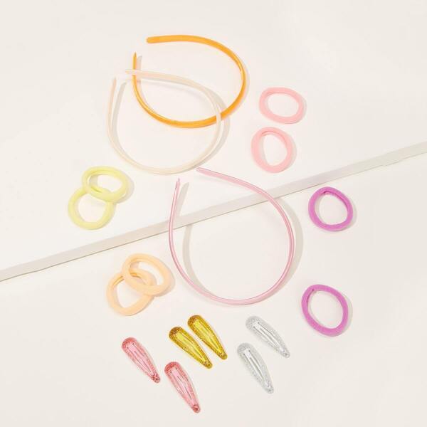 

Toddler Girls Hair Tie & Headband & Hair Clip Set 17pack