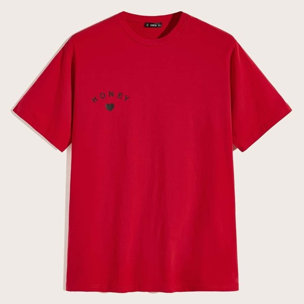 

Men Letter and Heart Print Top