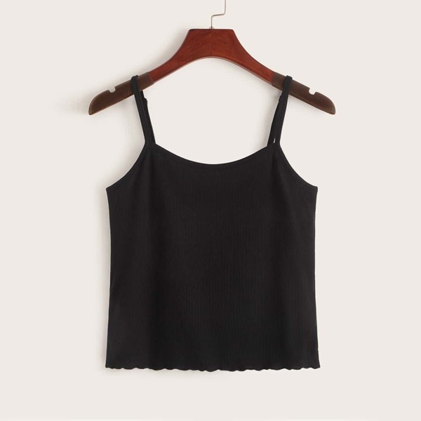 

Lettuce Trim Rib-knit Cami Top