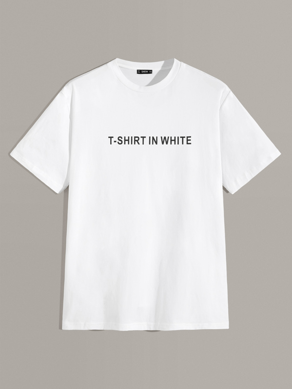 

Men Slogan Print Tee, White