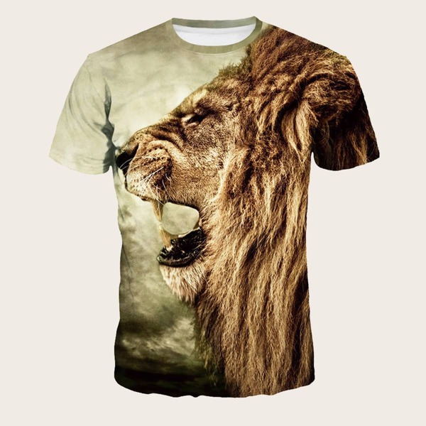 

Men Lion Print Tee
