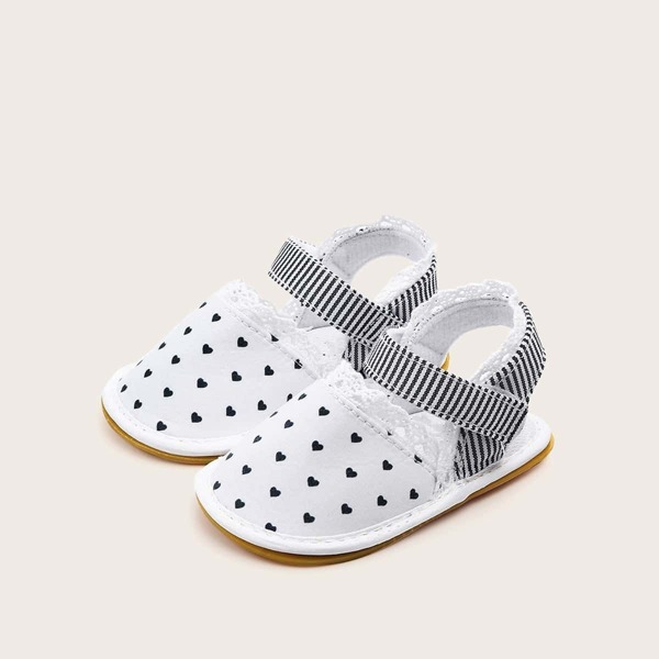 

Baby Girls Heart Shaped Lace Panel Sandals