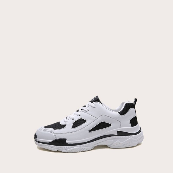 

Men Two Tone Lace-up Front Chunky Sole Trainers