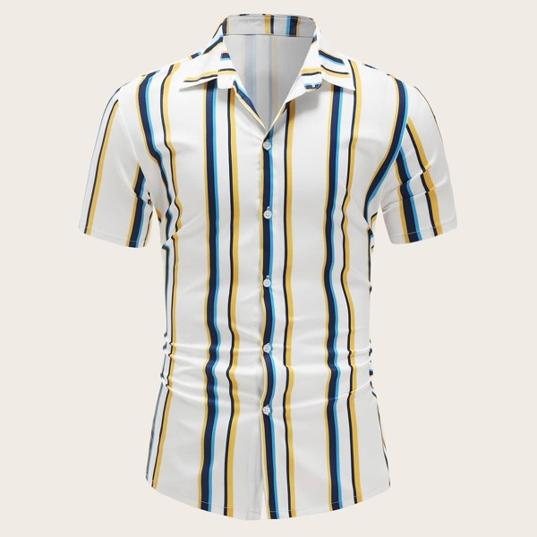 

Men Striped Print Shirt, Multicolor