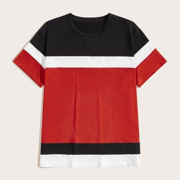 

Men Cut And Sew Panel Tee, Multicolor
