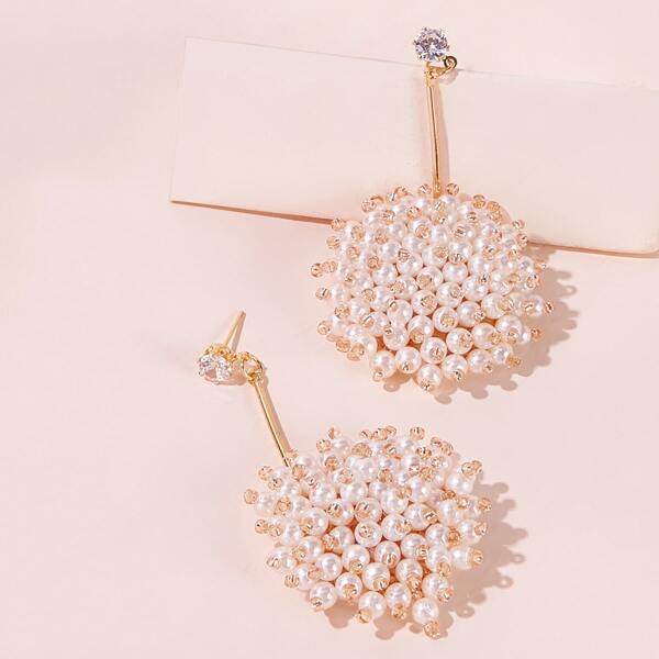 

Faux Pearl & Bar Drop Earrings 1pair