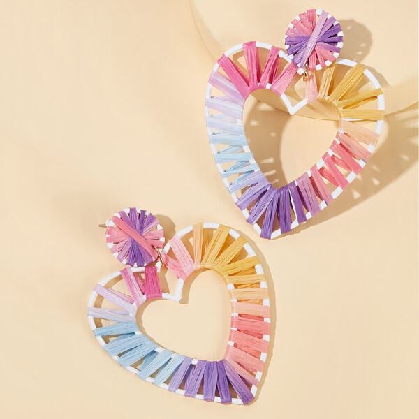 

Braided Ombre Star Statement Earrings 1pair, Multicolor