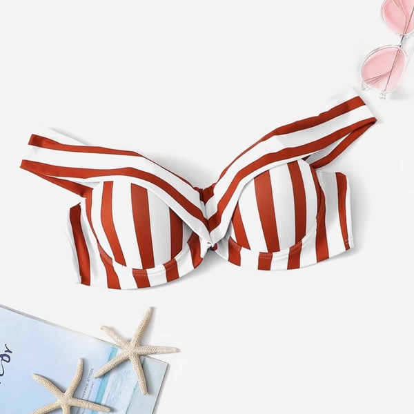 

Wide Striped Underwire Bikini Top