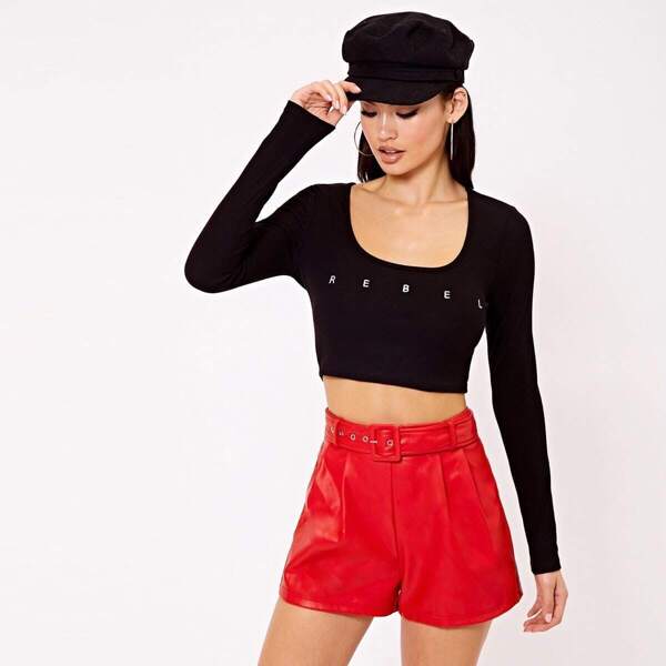 

Rebel Embroidered Motif Long Sleeve Top