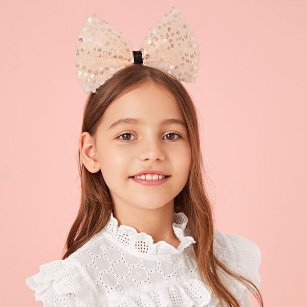 

Toddler Girls Sequin Decor Bow Tie Headband