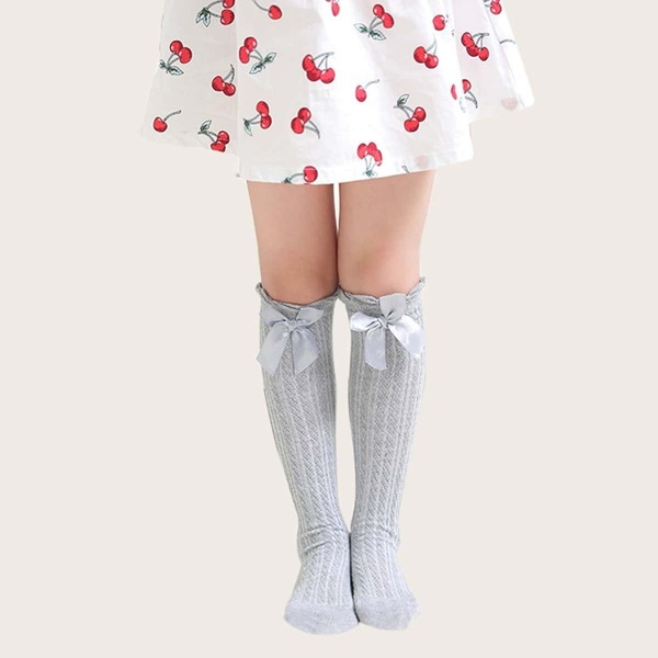 

Toddler Girls Bow Knot Decor Socks 1pair