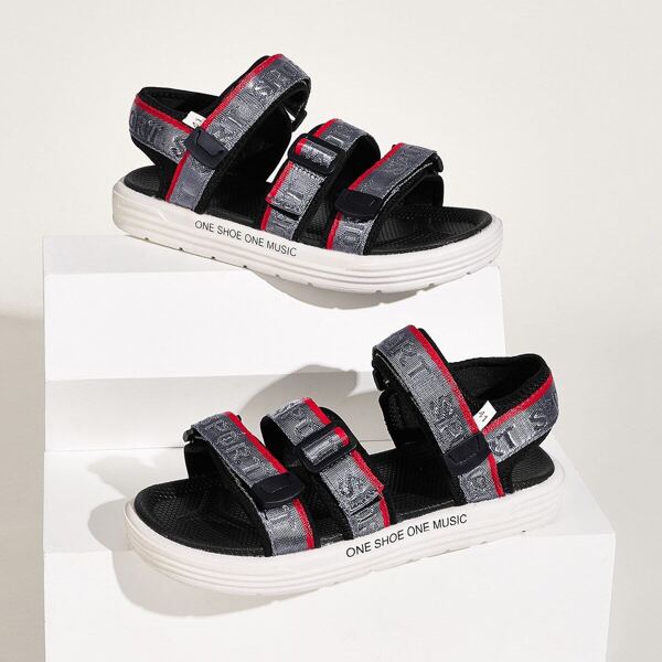 

Men Slogan Ribbon Slingback Sandals