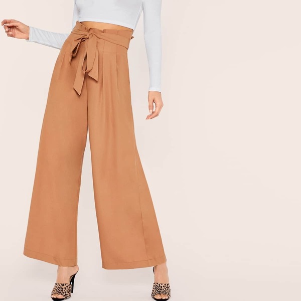 

Paperbag Waist Belted Palazzo Pants