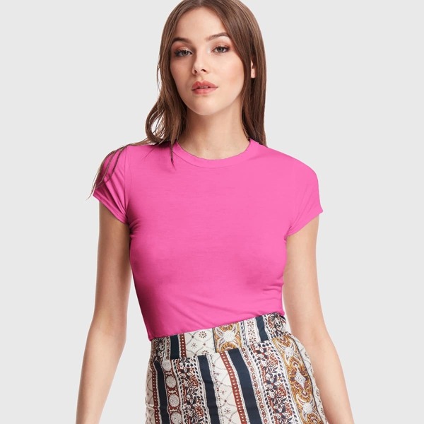

Neon Pink Form Fitted Tee