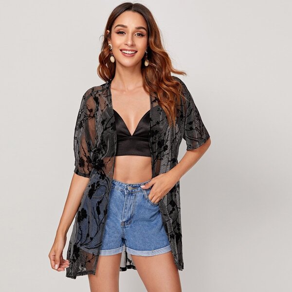 

Floral Mesh Kimono