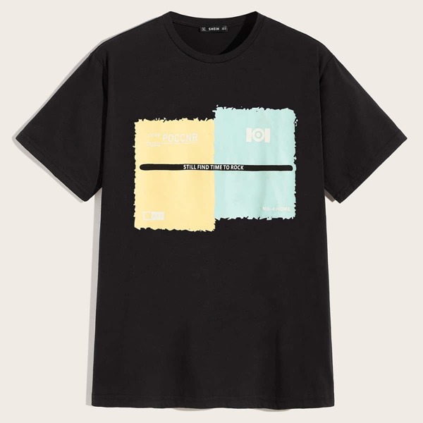 

Men Short Sleeve Graphic Print Top