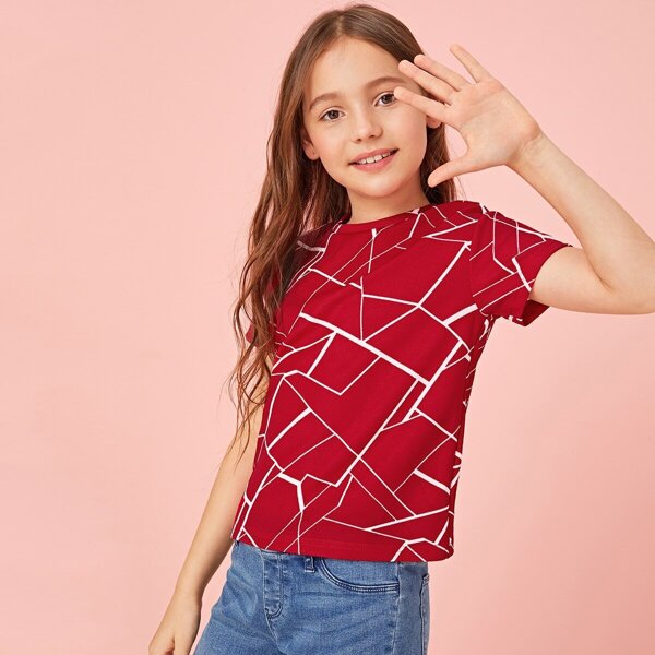 

Girls Geo Print Top