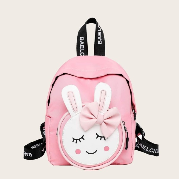 

Girls Bow Decor Rabbit Patch Backpack