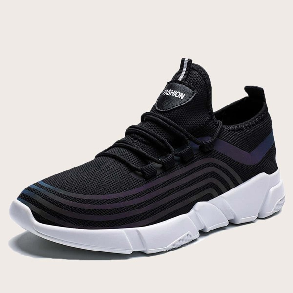 

Men Striped Lace-up Front Trainers