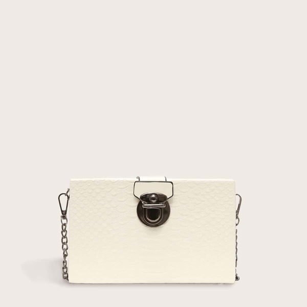 

Croc Embossed Structured Box Bag