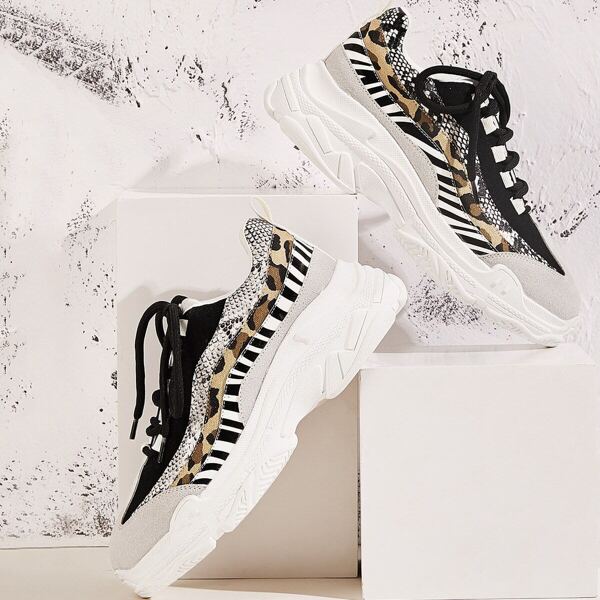 

Animal Scarf Print Chunky Sole Trainers
