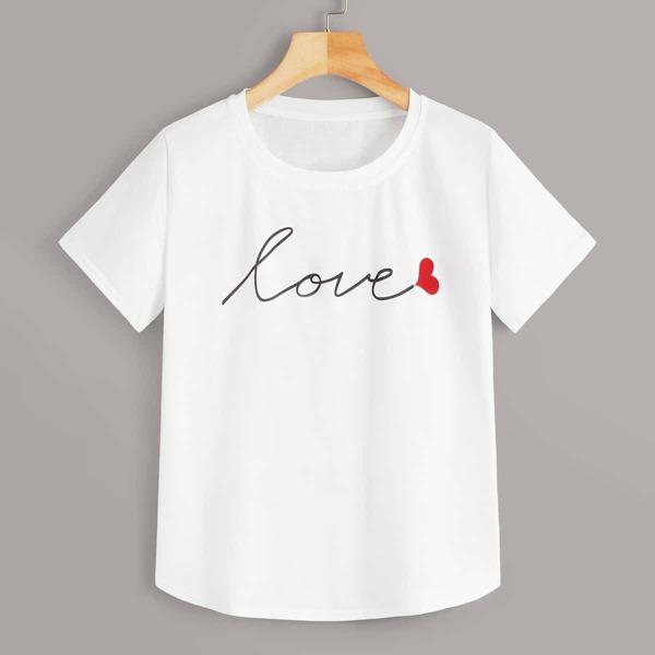

Белый топ с текстовым принтом “Love”, Белые