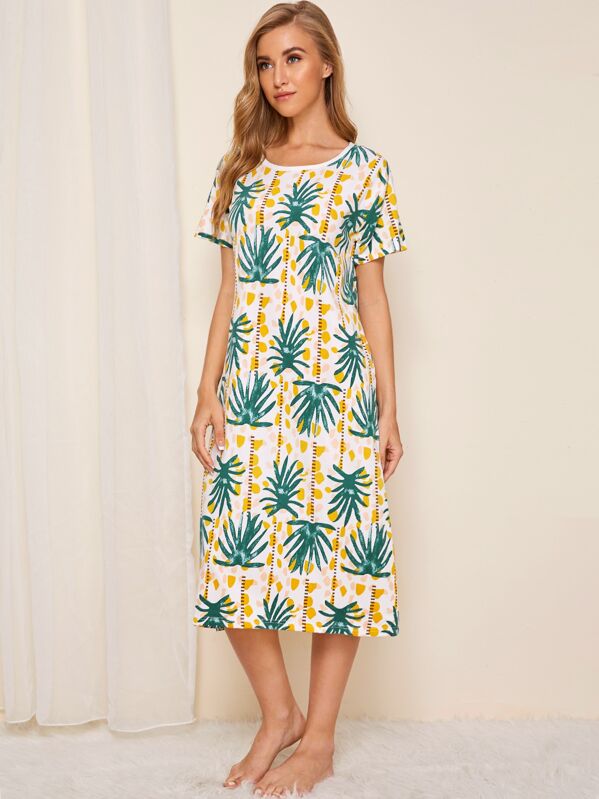 

Tropical Print Night Dress, Multicolor, Na na