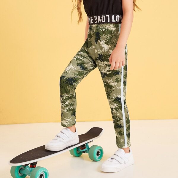 

Toddler Girls Camo Print Tape Side Pants, Multicolor