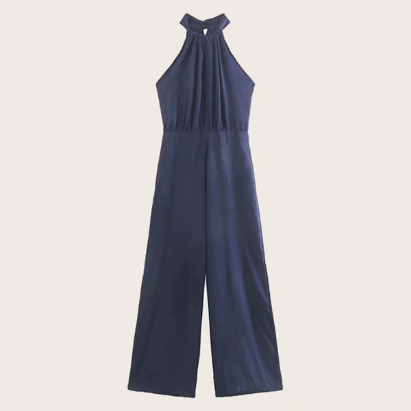 

Wide Leg Open Back Halter Jumpsuit