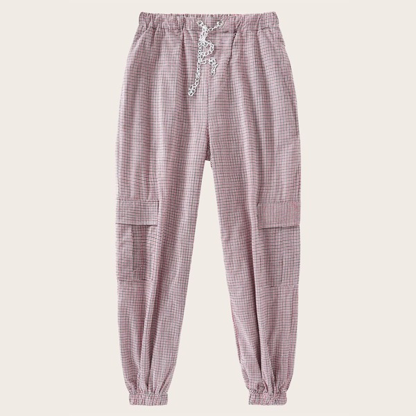 

Chain Waist Pocket Plaid Pants
