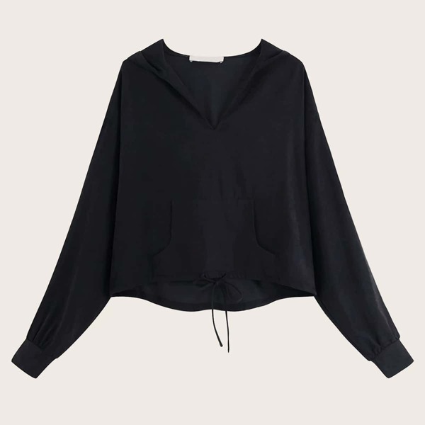 

Pocket Drawstring Hem Hoodie