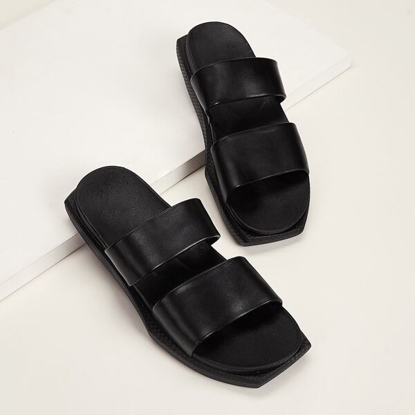 Men Double Strap Wide Fit Sliders